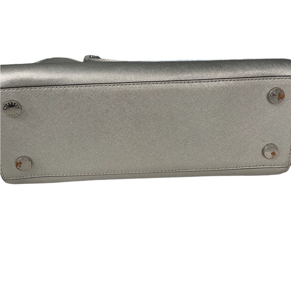 MICHAEL KORS Silver Metallic Satchel Crossbody Handbag - Picture 8 of 9